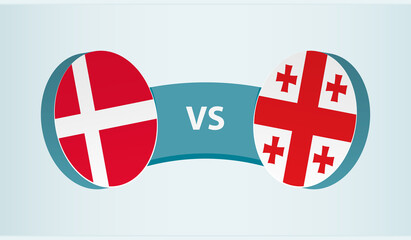 Denmark versus Georgia, team sports competition concept.