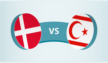 Denmark versus Northern Cyprus, team sports competition concept.