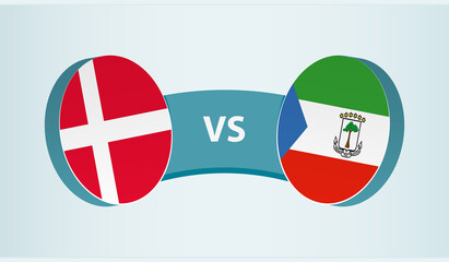 Denmark versus Equatorial Guinea, team sports competition concept.