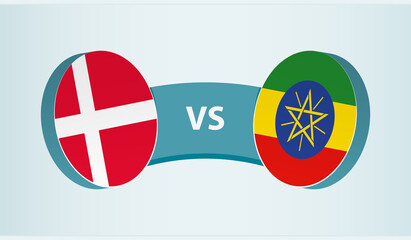 Denmark versus Ethiopia, team sports competition concept.