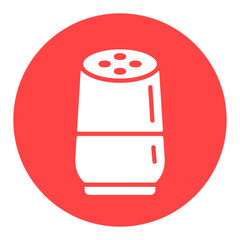 Smart home speaker with virtual assistant glyph icon