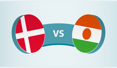 Denmark versus Niger, team sports competition concept.