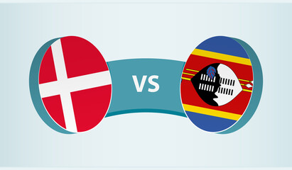 Denmark versus Swaziland, team sports competition concept.