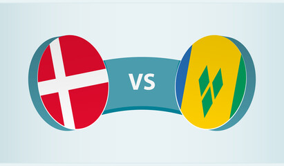 Denmark versus Saint Vincent and the Grenadines, team sports competition concept.