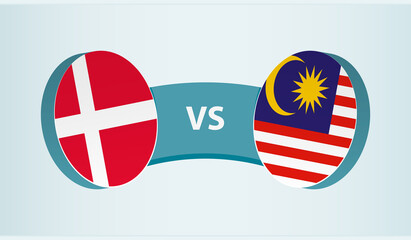 Denmark versus Malaysia, team sports competition concept.