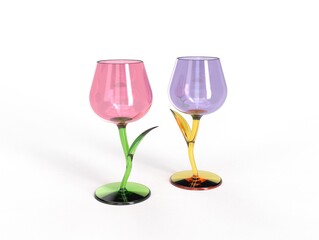 3d illustration of design wine glass isolated