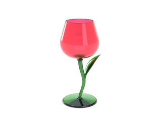 3d illustration of design wine glass isolated