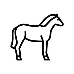 horse animal line icon vector. horse animal sign. isolated contour symbol black illustration