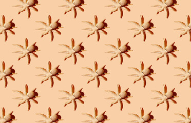 Pattern of octopus on orange background