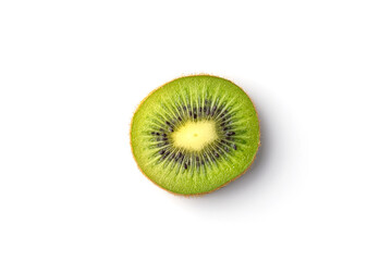 kiwi slice cut on a white background top view