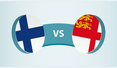 Finland versus Sark, team sports competition concept.