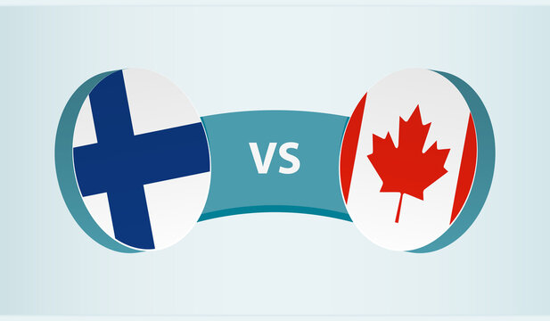 Finland Versus Canada, Team Sports Competition Concept.