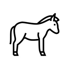 donkey domestic animal line icon vector. donkey domestic animal sign. isolated contour symbol black illustration