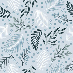 Garden flower, plants ,botanical ,seamless pattern vector design for cover, fabric, interior decor. Cute pattern with plant branch.