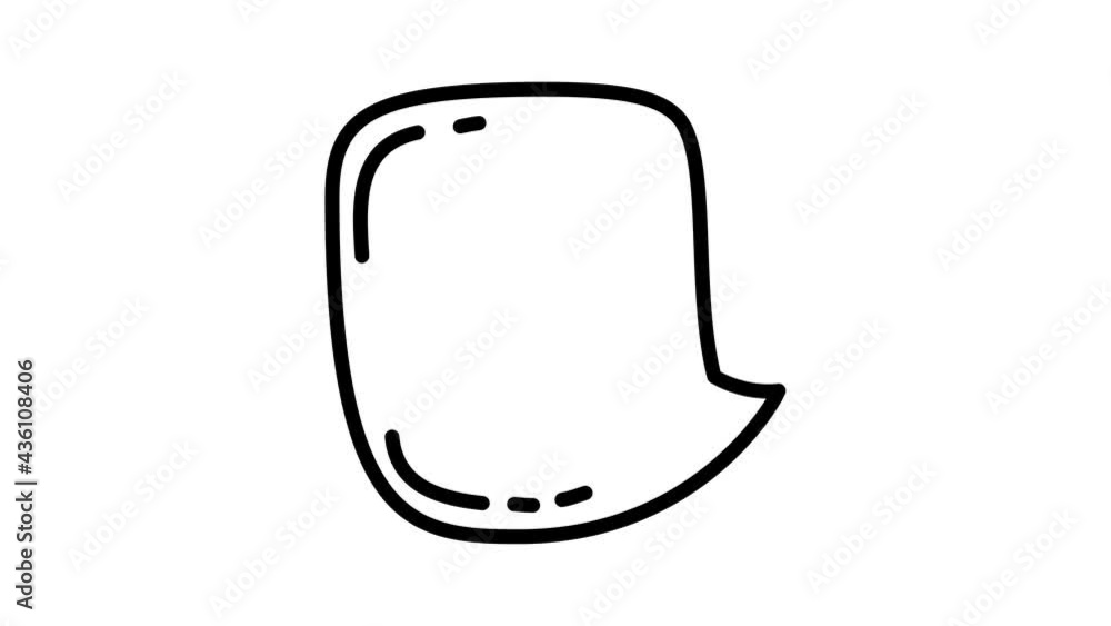 Poster speech bubble line icon animation motion graphics 4k video motion illustration sign. outline doodle 