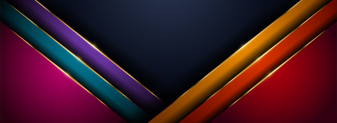 Abstract Dark Navy Background Combined with Colorful Element and Overlap Textured Layer.