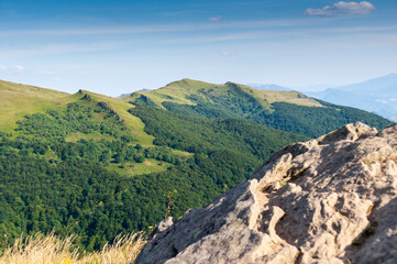 Panorama from the top of Halicz to Tarnica, Krzemien, Bukowe Berdo and Polonine Carynska, Bieszczady Mountains, Wołosate

