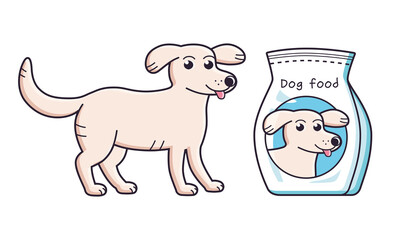 Dog and pet food bag isolated