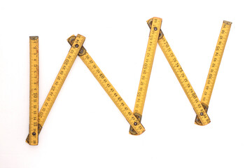 Yellow Measuring tape for tool roulette or ruler. Tape measure template in centimeters. Tapes meter set isolated on white background.