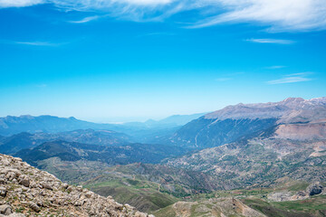 Fototapeta na wymiar The scenery view of Tunc mountain and bakirli mountain from Kartal mountain