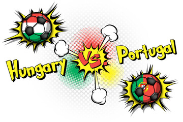 Soccer game Hungary vs Portugal