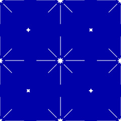Geometric stars and shapes holiday vector illustration pattern on a blue background