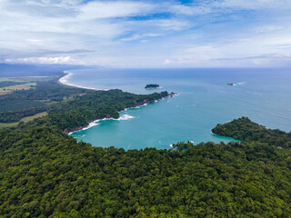 Beautiful aerial view of Manuel Antonio National Park and its magnificent beach in Quepos Costa Rica  © Gian