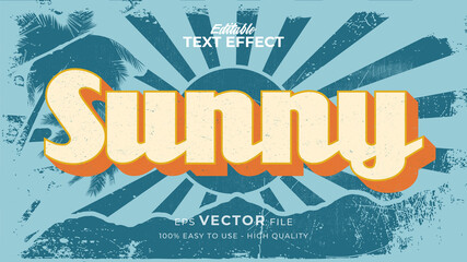 Obraz premium Editable text style effect - retro summer text in grunge style theme