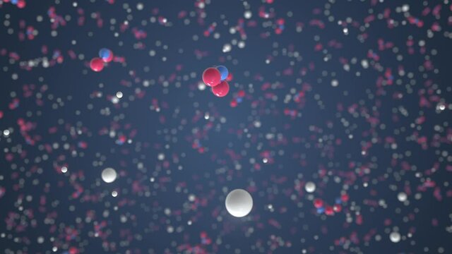 Sodium nitrite molecule. Molecular model. Looping seamless 3d animation