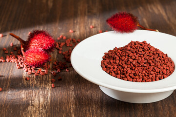 Bixa Orellana - Organic achiote; Is a seasoning and food coloring.