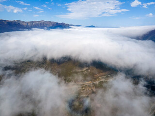 Fototapeta premium Aerial view of Iskar river Gorge near village of Milanovo, Bulgaria