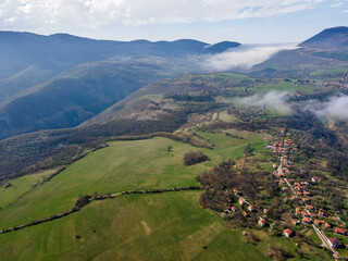 Obraz premium Aerial view of Iskar river Gorge near village of Milanovo, Bulgaria