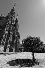 Santuario Guadalupano en blanco y negro