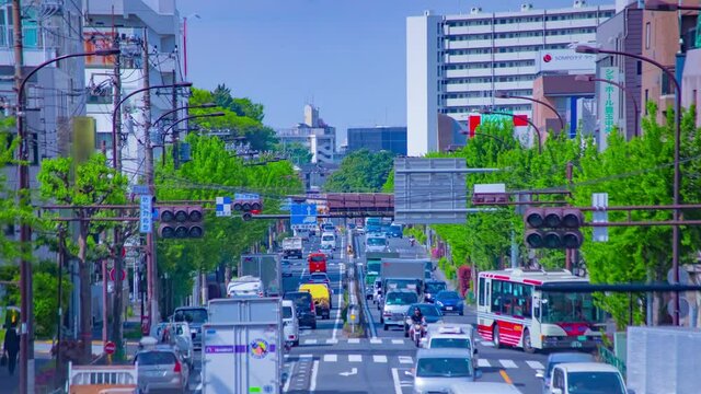 A timelapse of traffic jam at the downtown avenue daytime