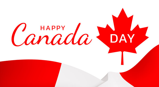 Happy Canada Day greeting card. Traditional national holiday of Canada