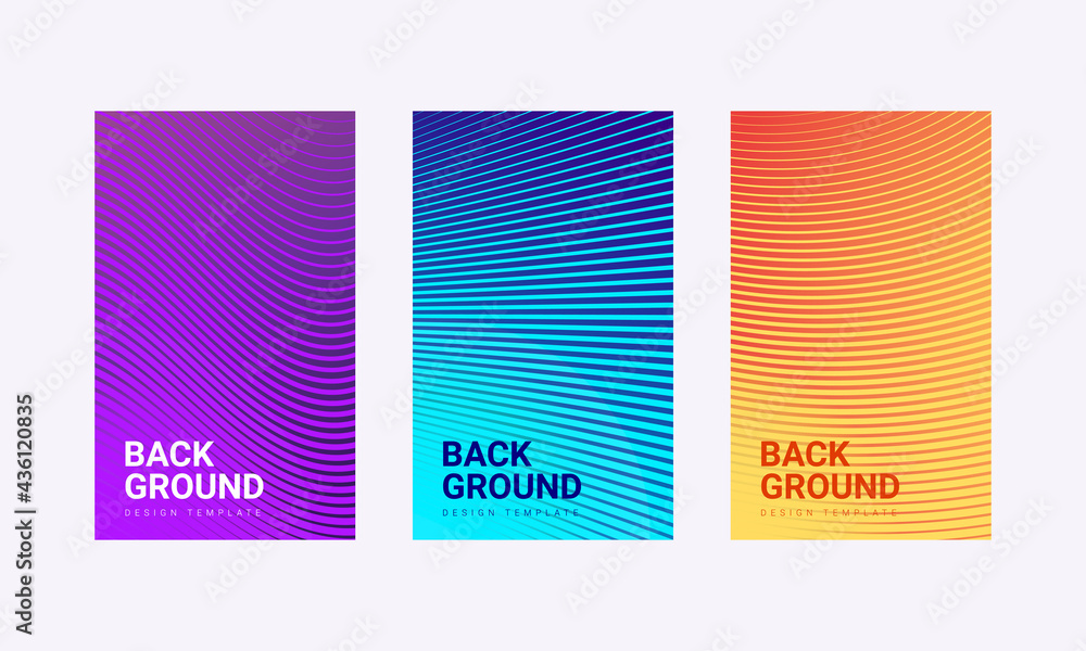 Poster minimal modern simple background covers design. colorful line pattern gradient