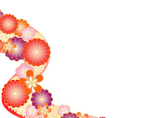 流れる古典柄のイラスト 2