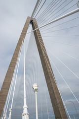 The Arthur Ravenel Jr. Bridge a cable-stayed bridge over the Cooper River in South Carolina, US, connecting downtown Charleston to Mount Pleasant