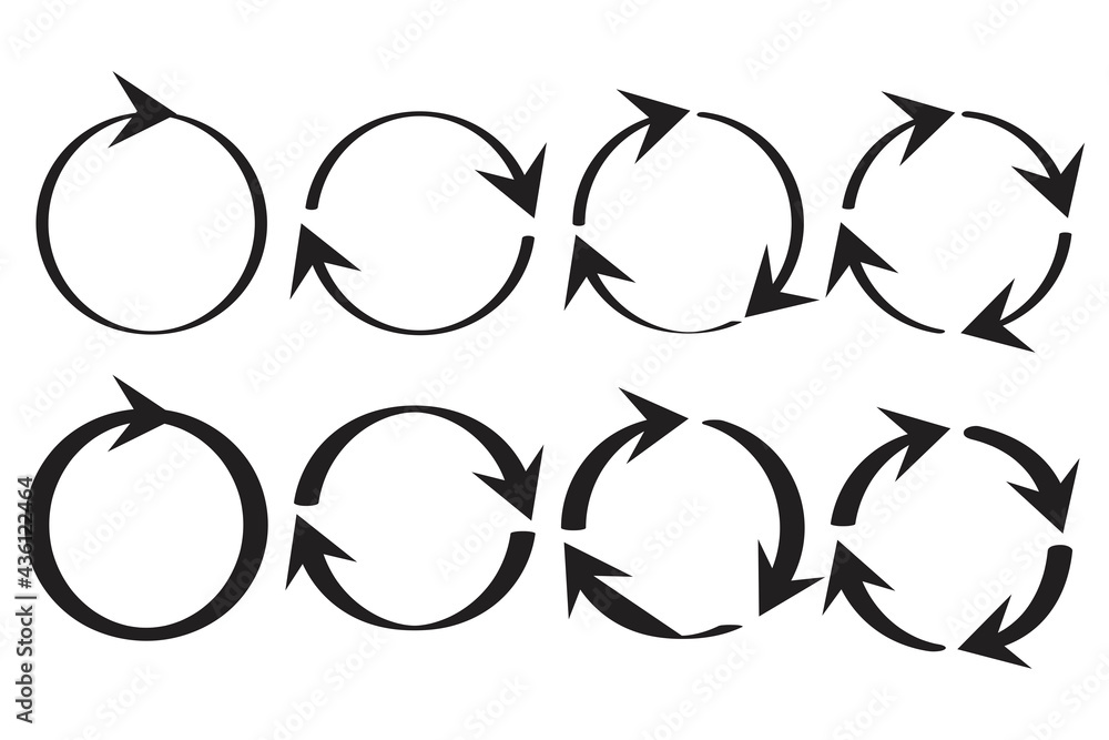Poster arrow circles. cursor arrow icon set. arrow icon collection. vector illustration. stock image.
