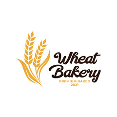 Obraz premium Wheat Bakery Logo. Wheat rice agriculture logo Inspiration vector