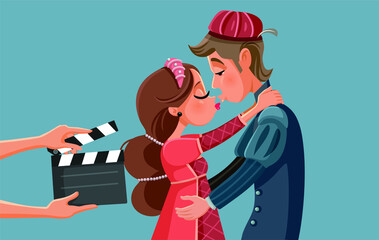 Romeo and Juliet Movie Adaptation Vector Illustration