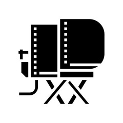 Obraz premium airplane simulator flight school glyph icon vector. airplane simulator flight school sign. isolated contour symbol black illustration