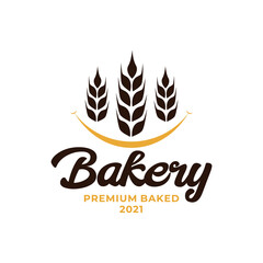 Wheat Bakery Logo. Wheat rice agriculture logo Inspiration vector