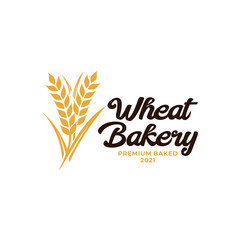 Wheat Bakery Logo. Wheat rice agriculture logo Inspiration vector