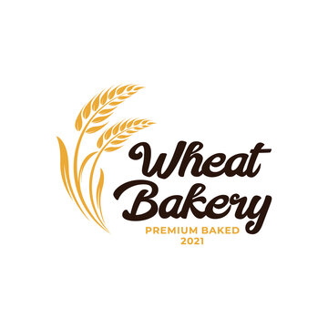 Wheat Bakery Logo. Wheat rice agriculture logo Inspiration vector