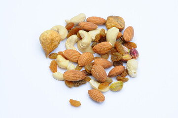 Assorted Nuts on White Background