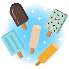 アイスキャンディーセット　イラスト　挿絵