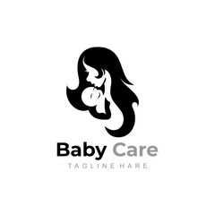 Mom and baby logo, Family care logo and symbol
