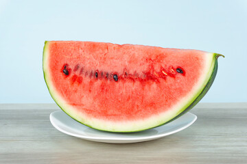 Watermelon close-up on the table. テーブルの上のスイカのクローズアップ