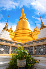 Fototapeta premium Wat Phra Kaew is a sacred temple and it's a part of the Thai grand palace, the Temple that houses an ancient Emerald Buddha